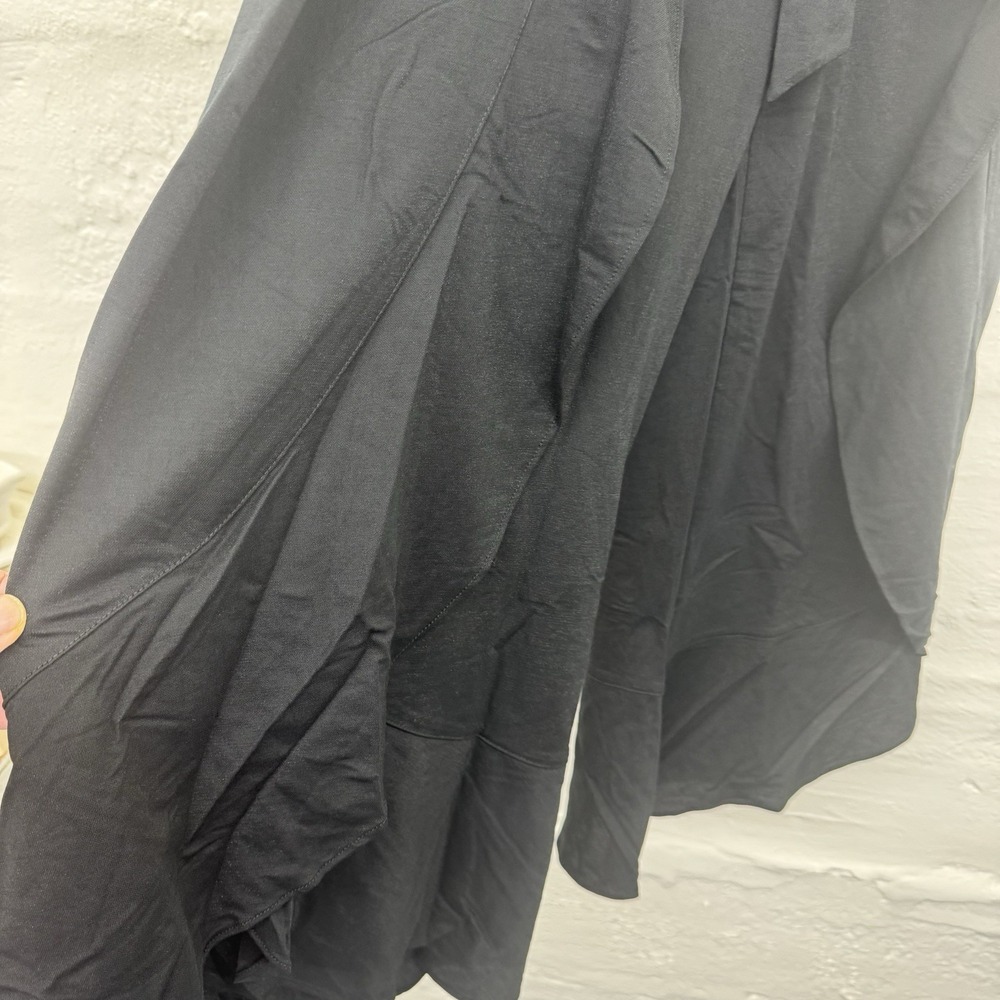 Truth + Style Flounced Stretch Woven Pants Size M Black Wide Leg A491568 NEW - Picture 4 of 7